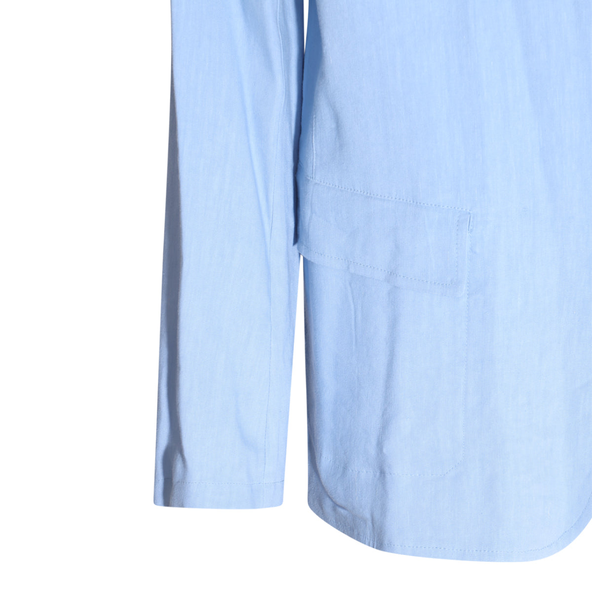 LIGHT BLUE LINEN AND VISCOSE BLEND BLAZER
