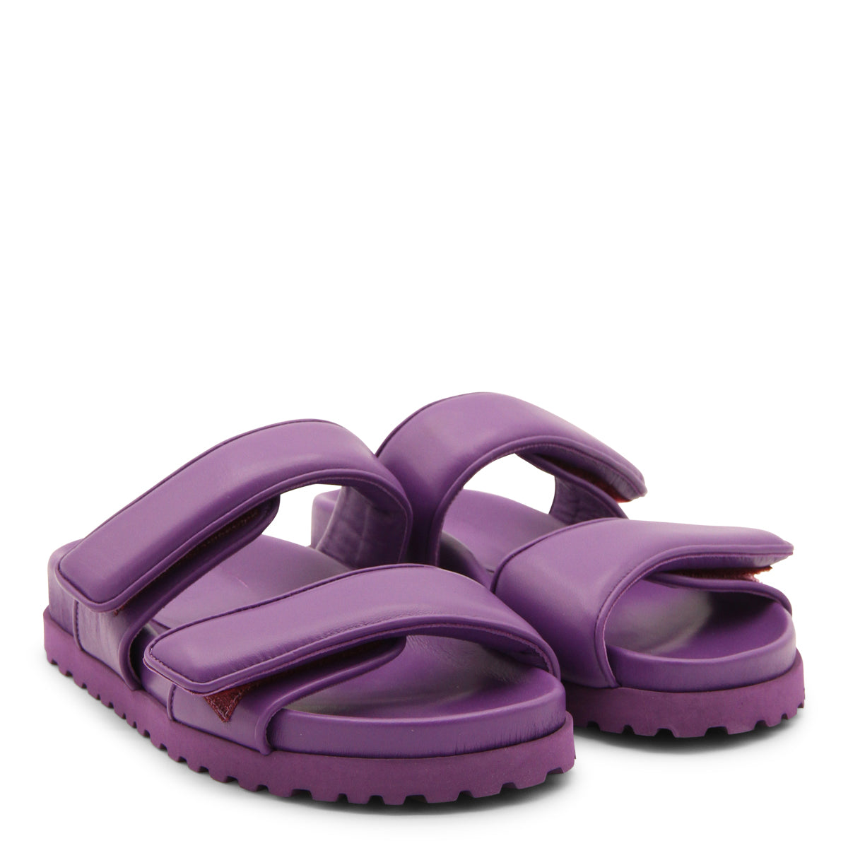 PURPLE LEATHER SANDALS