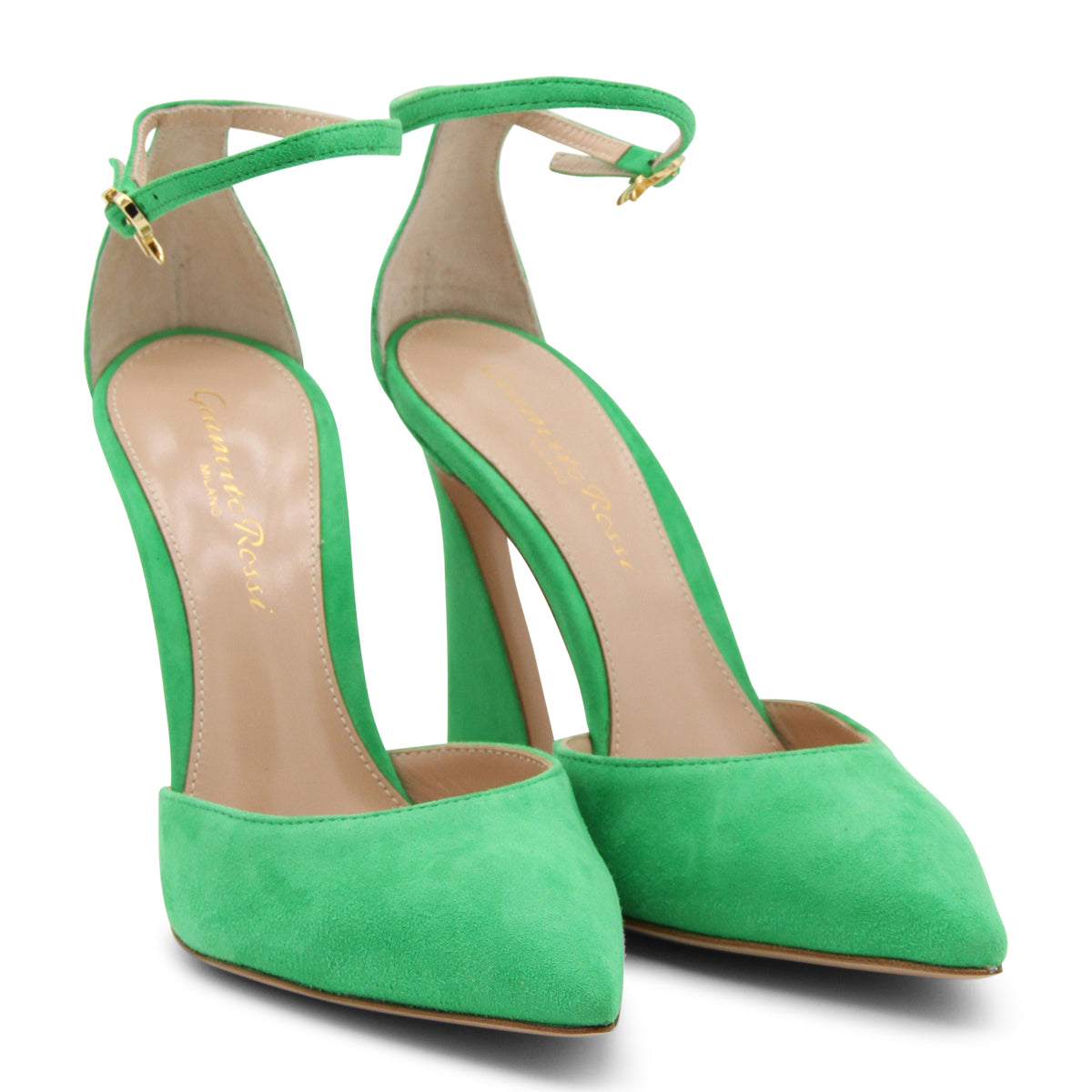 GREEN SUEDE HOLLY PUMPS