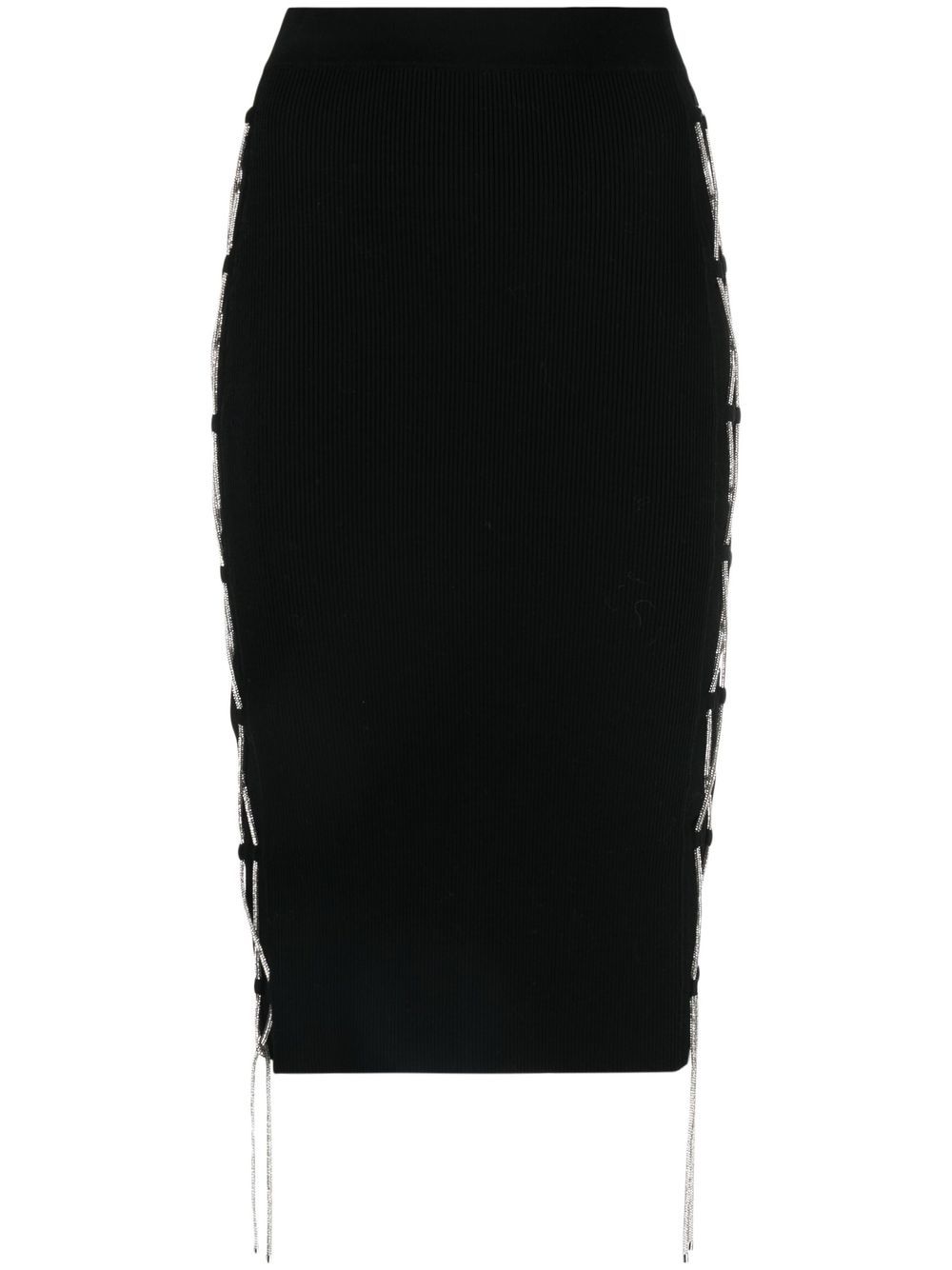 BLACK COTTON BLEND SKIRT