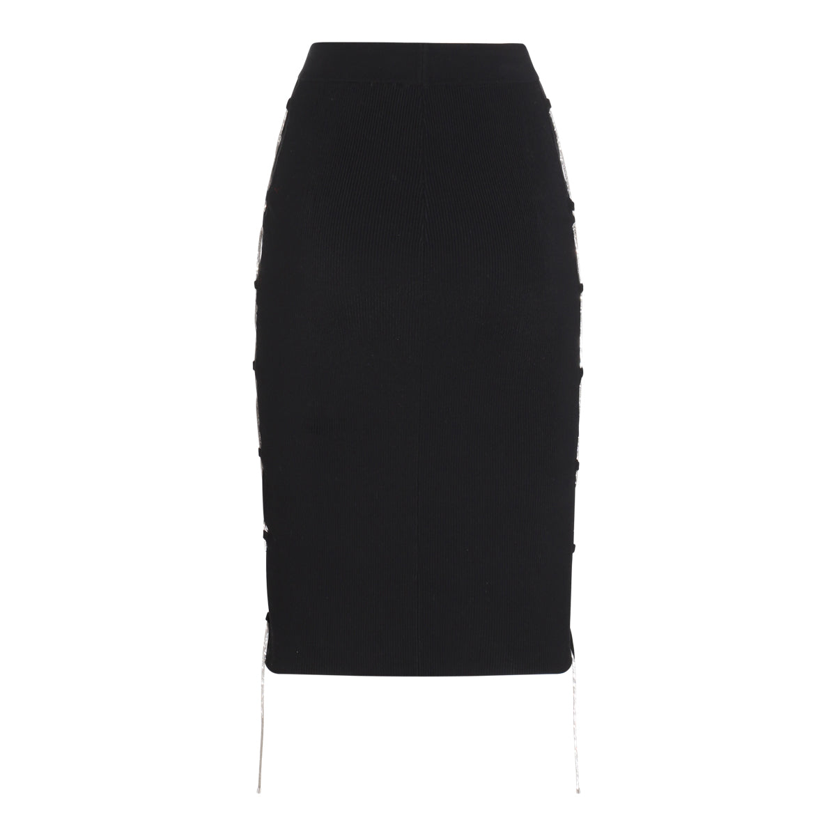 BLACK COTTON BLEND SKIRT