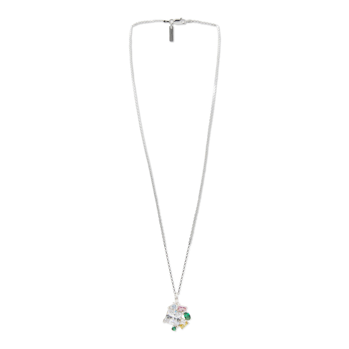 SILVER METAL MULTI CHARMS NECKLACE