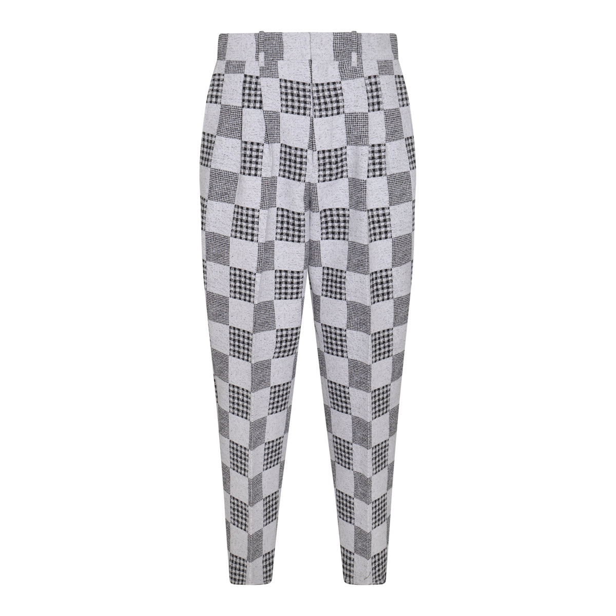 MIDNIGHT BLUE COTTON BLEND PATCHWORK PANTS