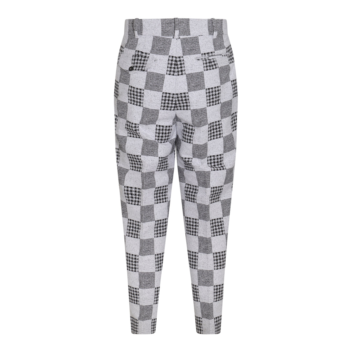 MIDNIGHT BLUE COTTON BLEND PATCHWORK PANTS