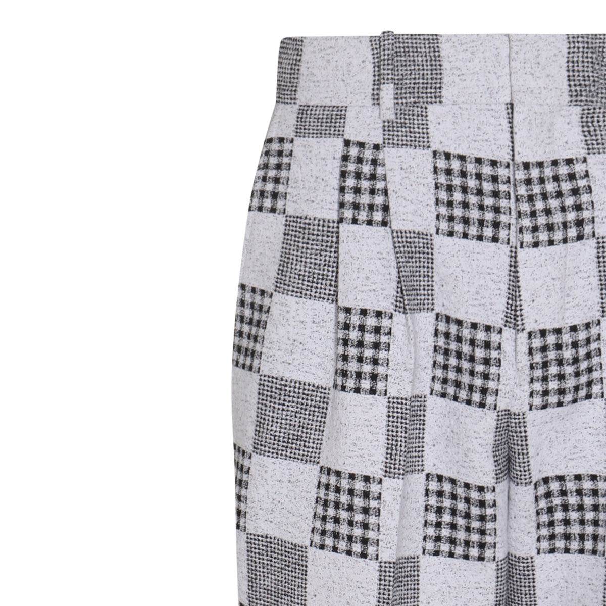 MIDNIGHT BLUE COTTON BLEND PATCHWORK PANTS