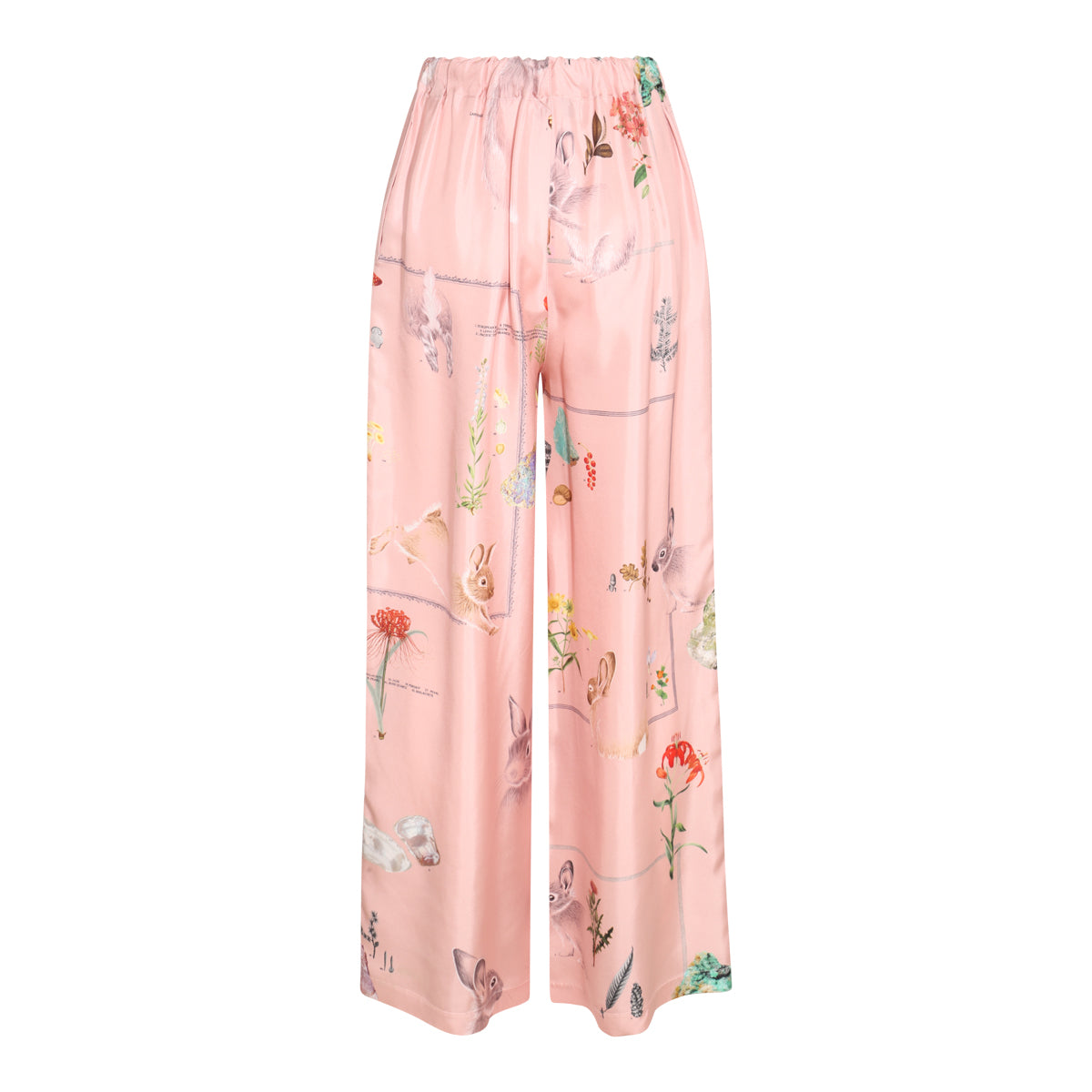 PINK SILK FLOREAL PANTS