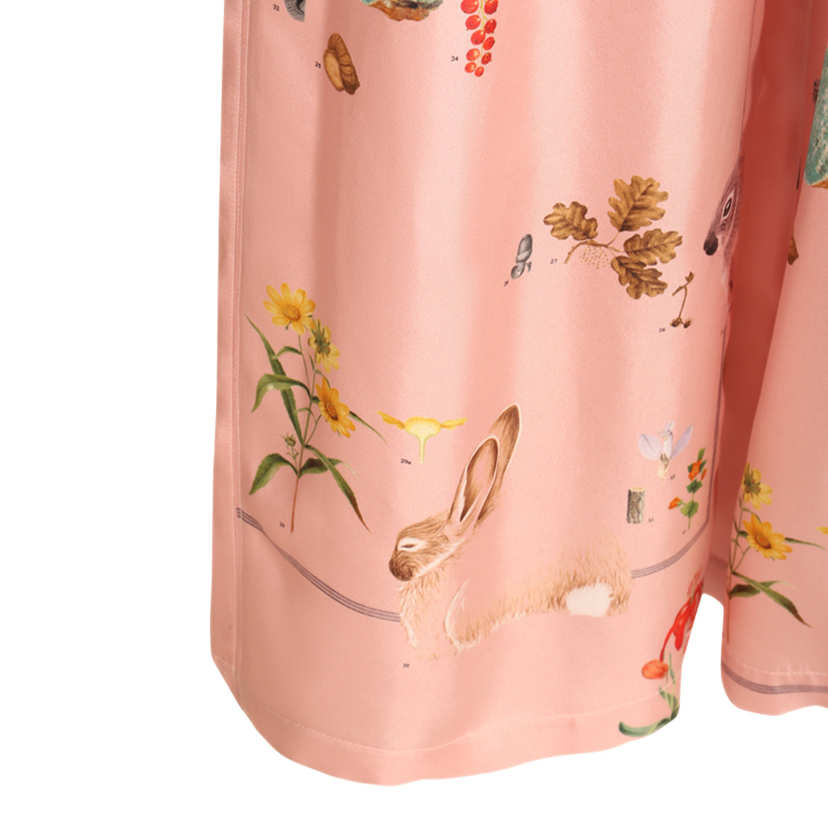 PINK SILK FLOREAL PANTS