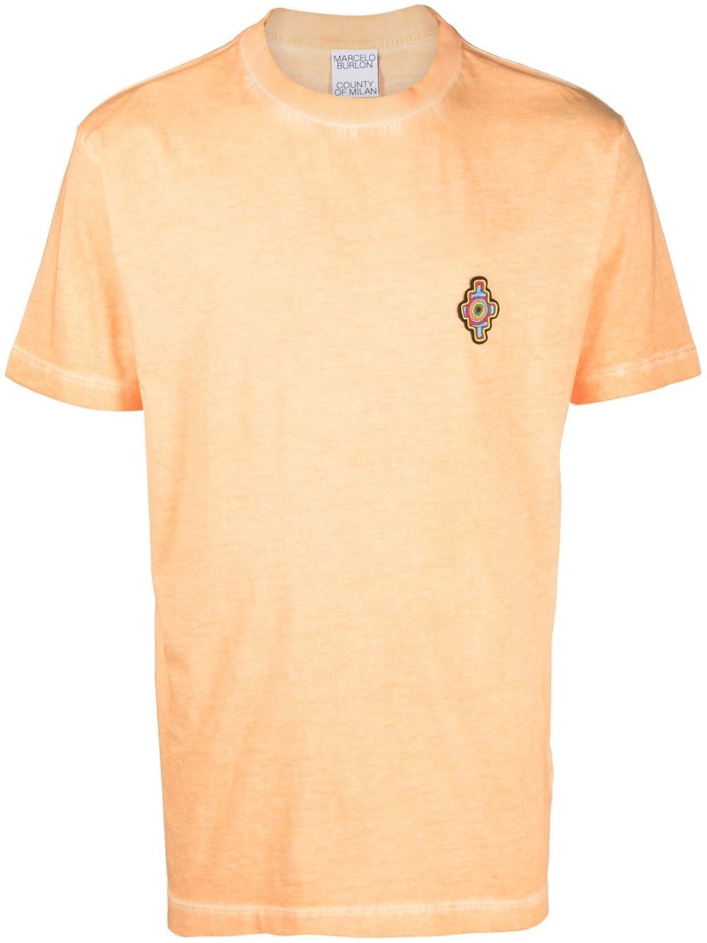 ORANGE COTTON SUNSET CROSS T-SHIRT
