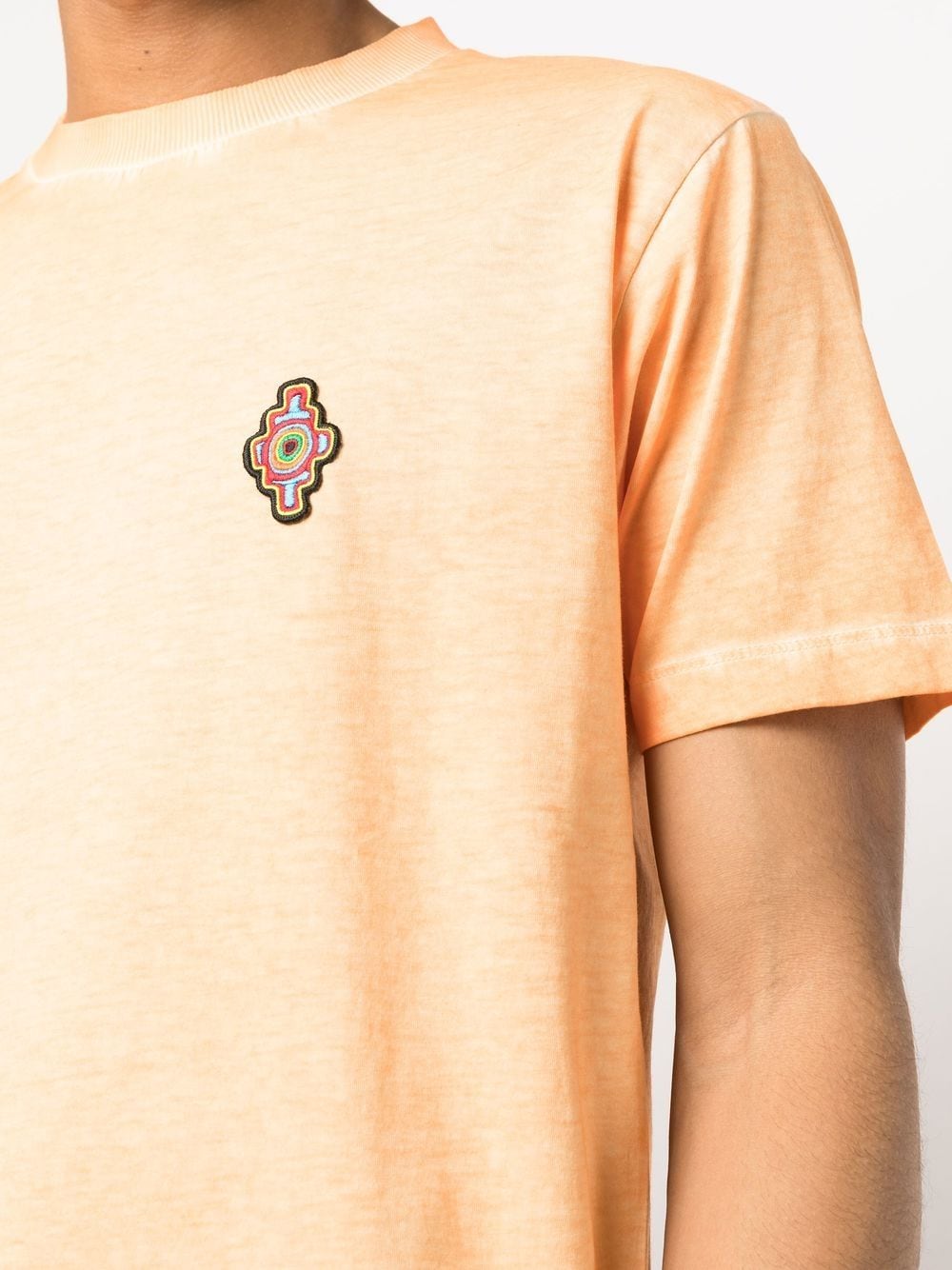 ORANGE COTTON SUNSET CROSS T-SHIRT