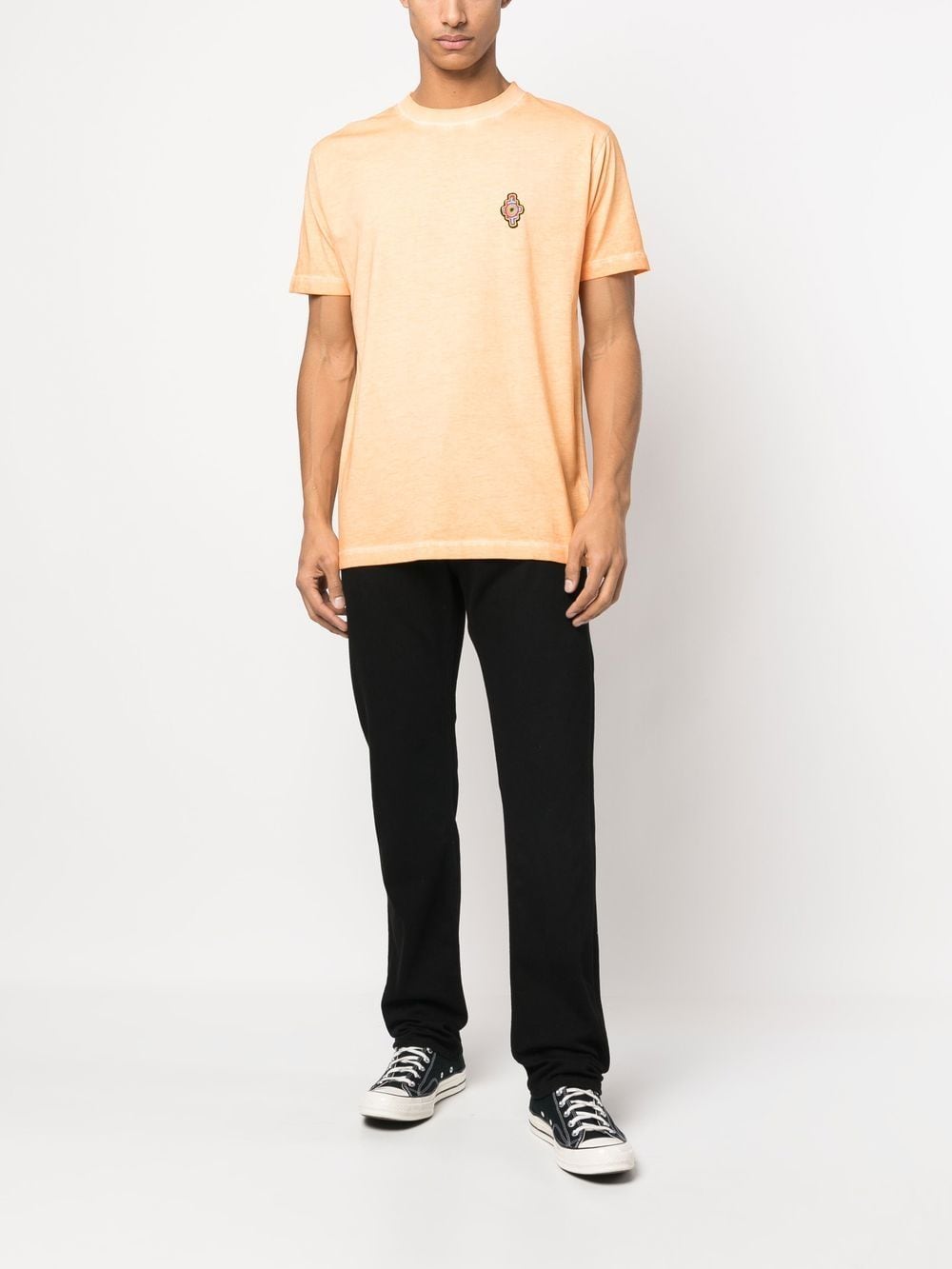 ORANGE COTTON SUNSET CROSS T-SHIRT