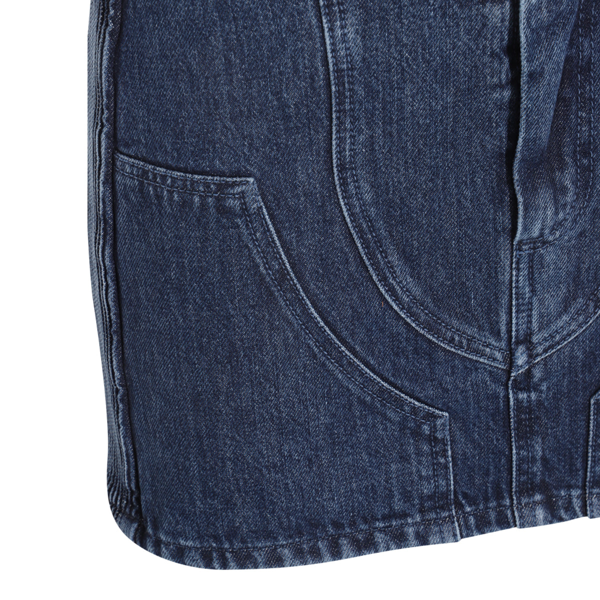 DARK BLUE COTTON BLEND DENIM SKIRT