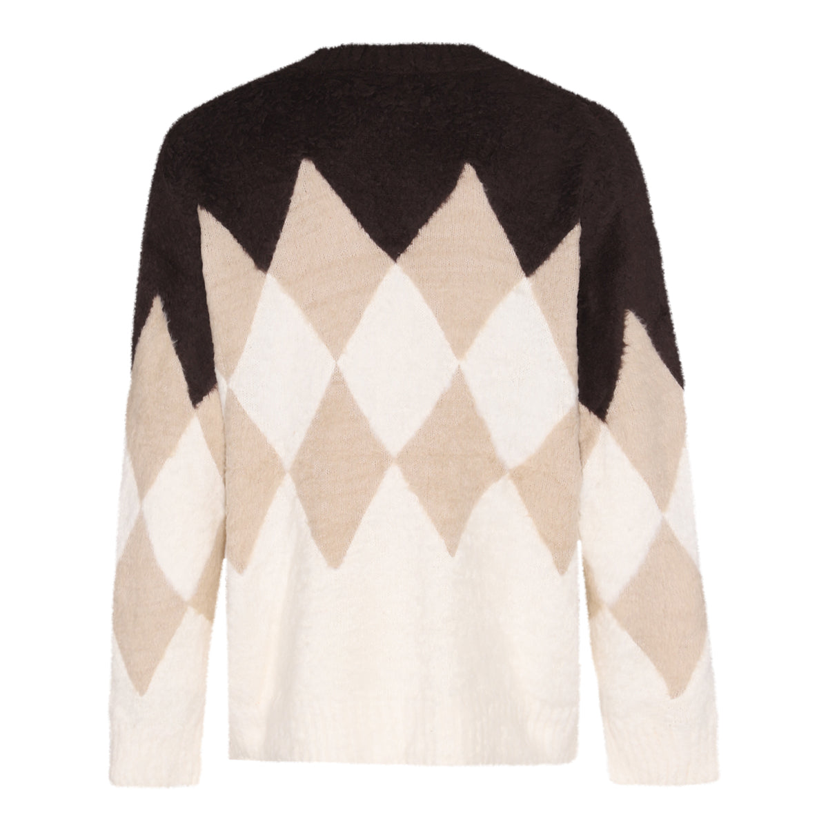 BROWN COTTON CHECK SWEATER