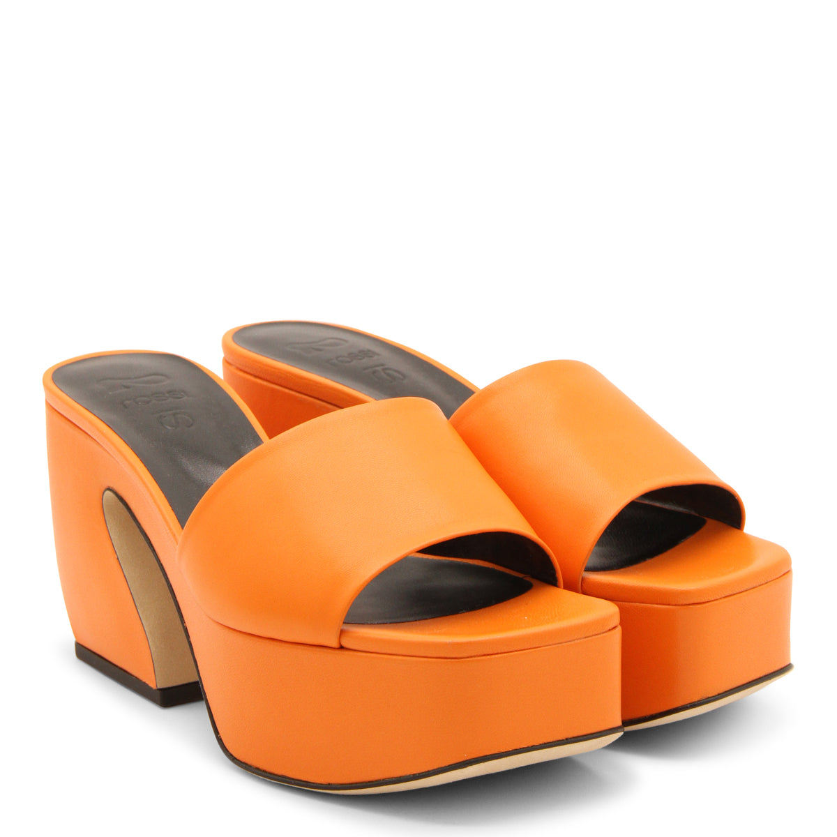 FLASH ORANGE LEATHER SANDALS