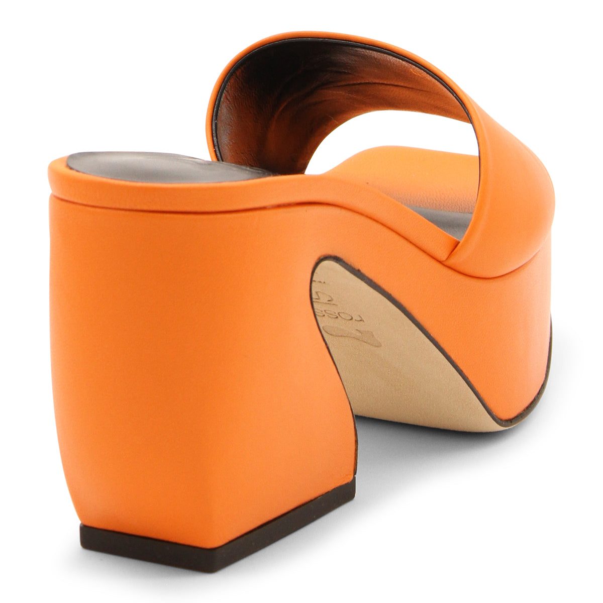 FLASH ORANGE LEATHER SANDALS