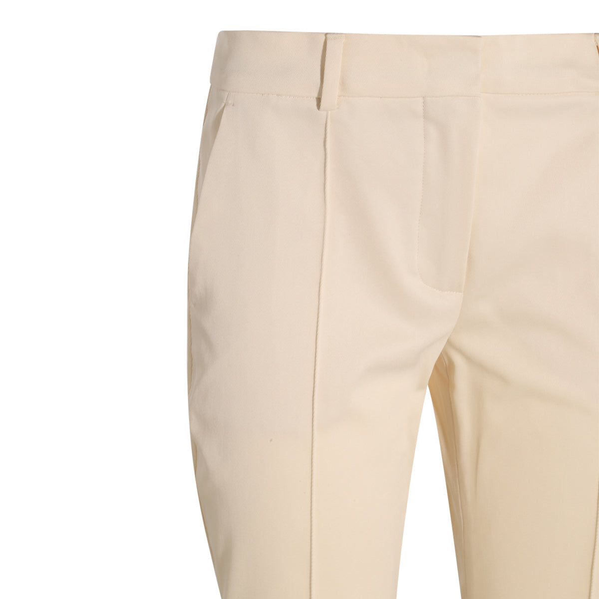 BEIGE COTTON STRETCH FLORES PANTS