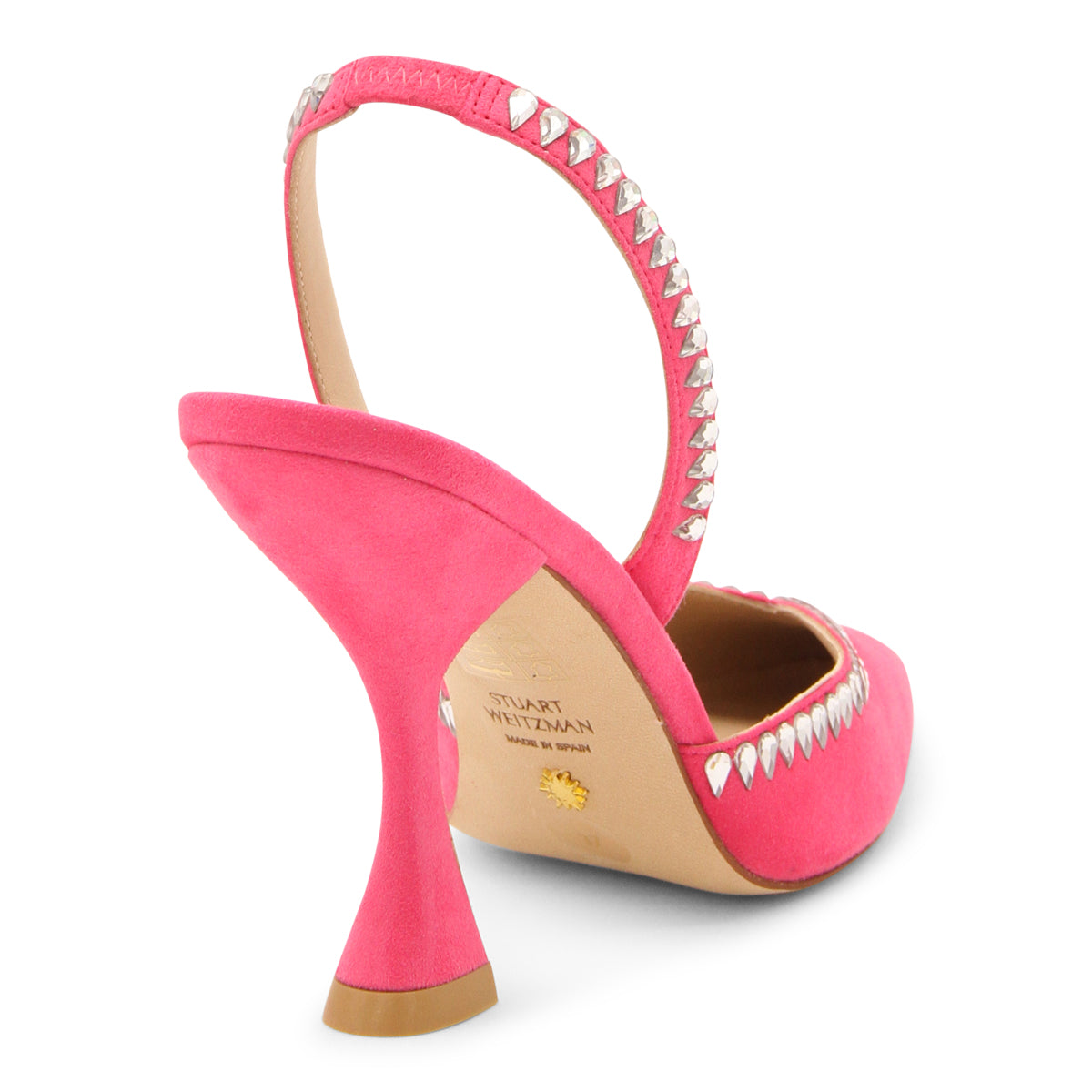 FUCHSIA LEATHER GEMCUT XCURVE PUMPS