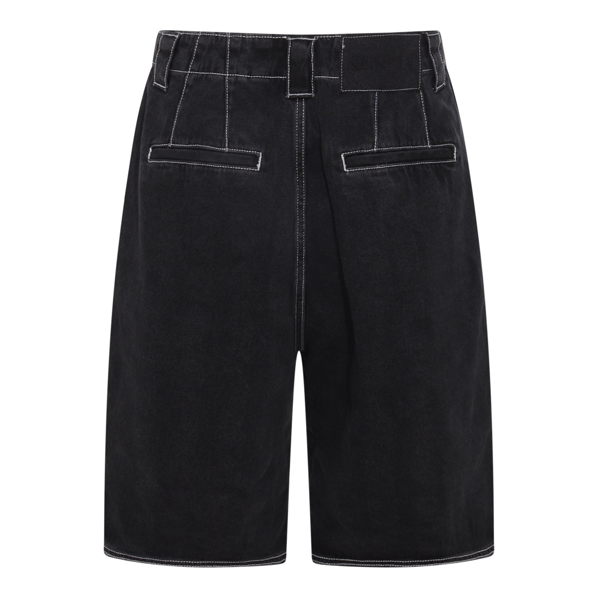 WASHED BLACK DENIM SHORTS