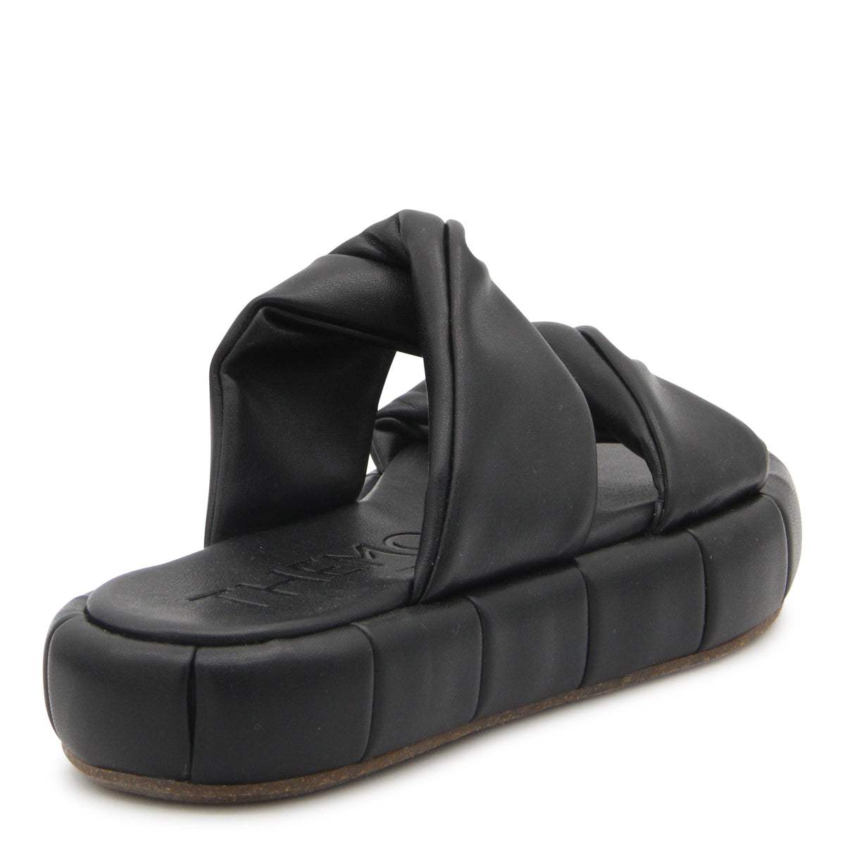 BLACK FAUX LEATHER PHENIX FLATS