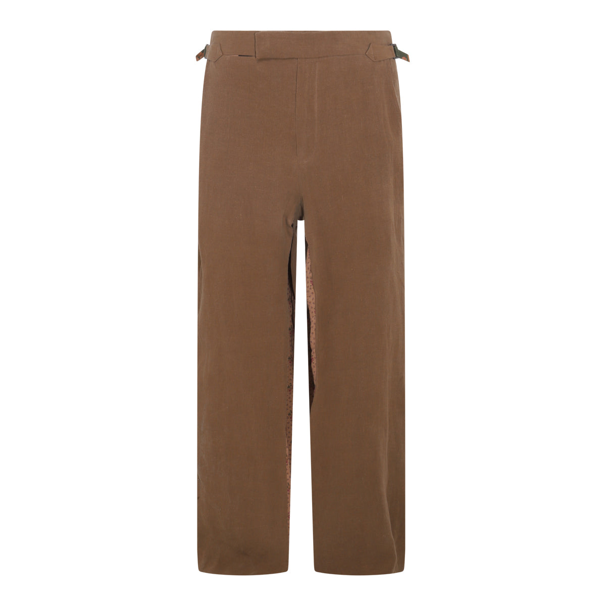BROWN LINEN BERTRAM TAILORED PANTS
