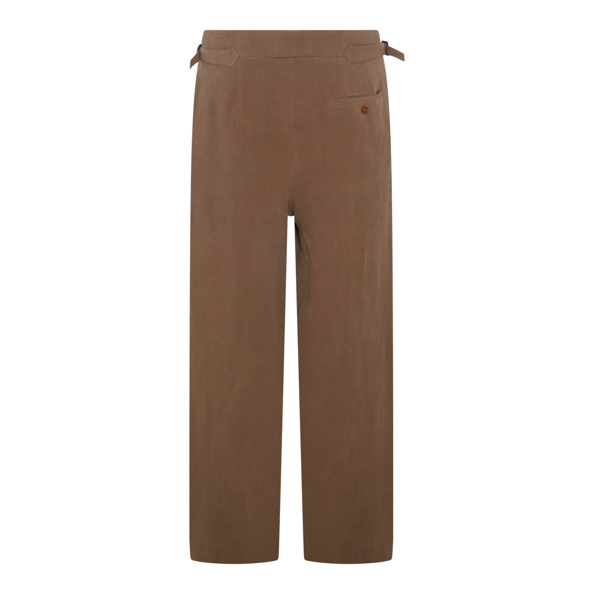 BROWN LINEN BERTRAM TAILORED PANTS