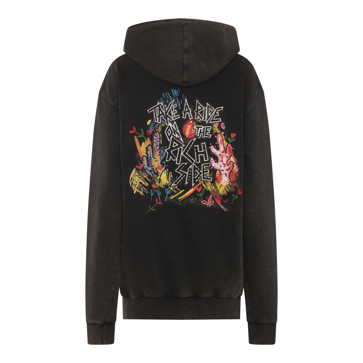 DARK GREY MULTICOLOUR COTTON SWEATSHIRT