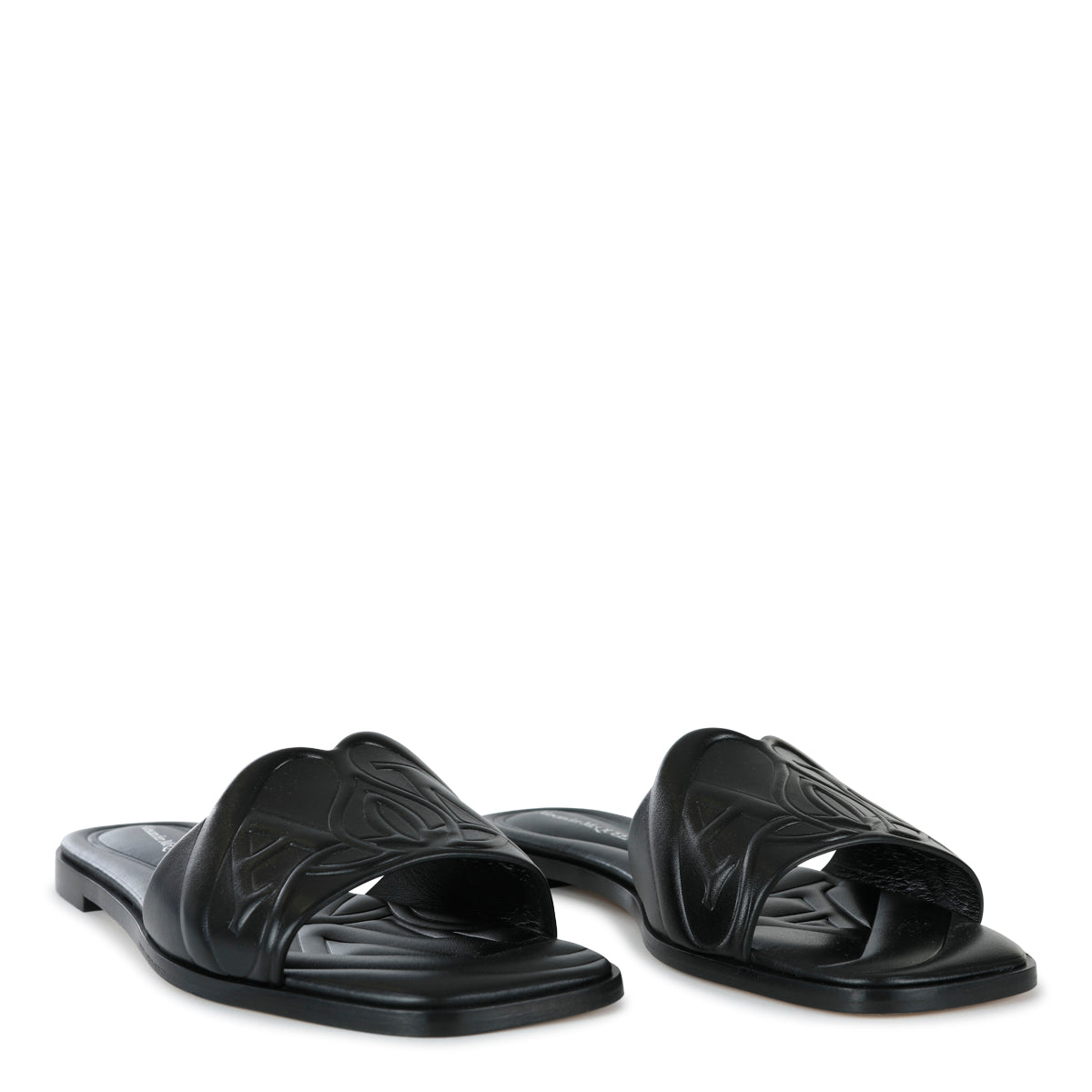 BLACK LEATHER FLATS
