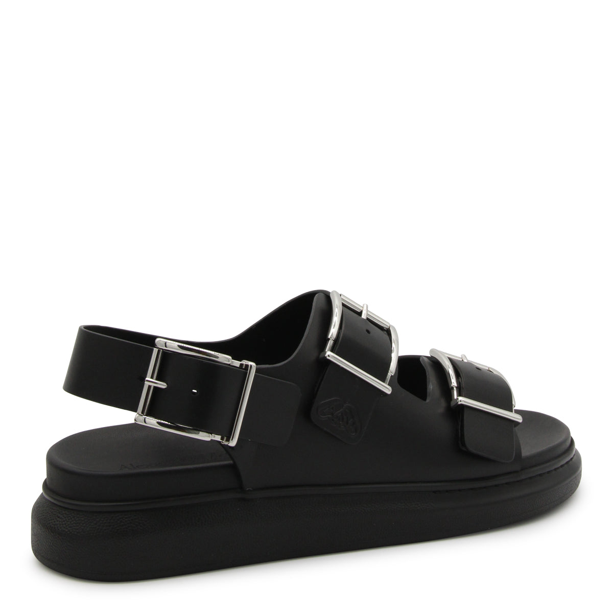 BLACK LEATHER SANDALS