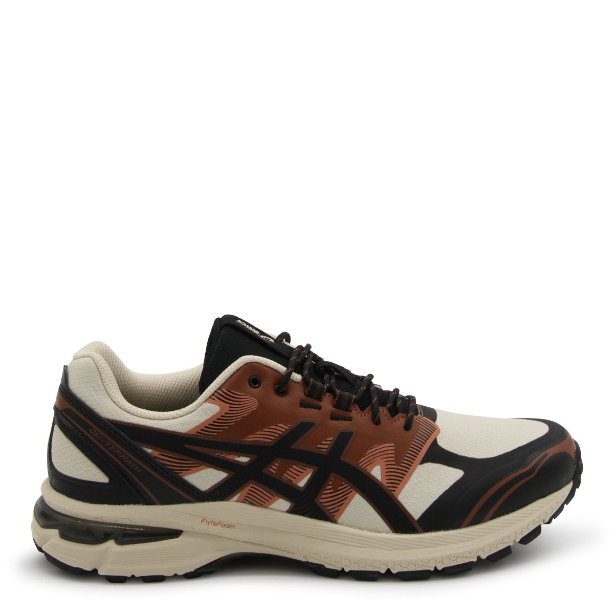 VANILLA AND BLACK TERRAIN GEL SNEAKERS