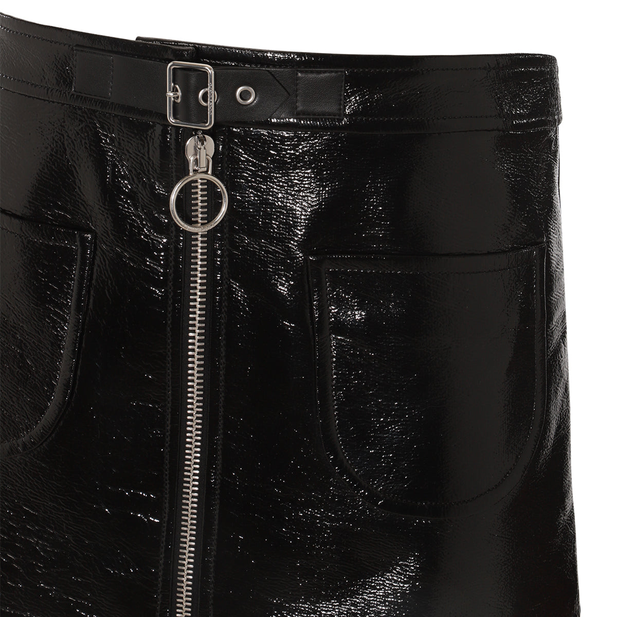 BLACK COTTON MINI SKIRT