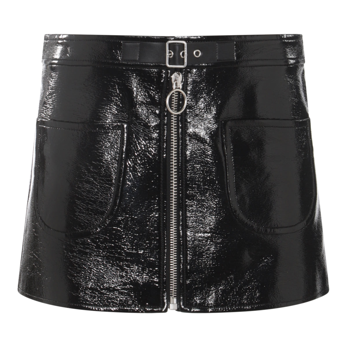 BLACK COTTON MINI SKIRT