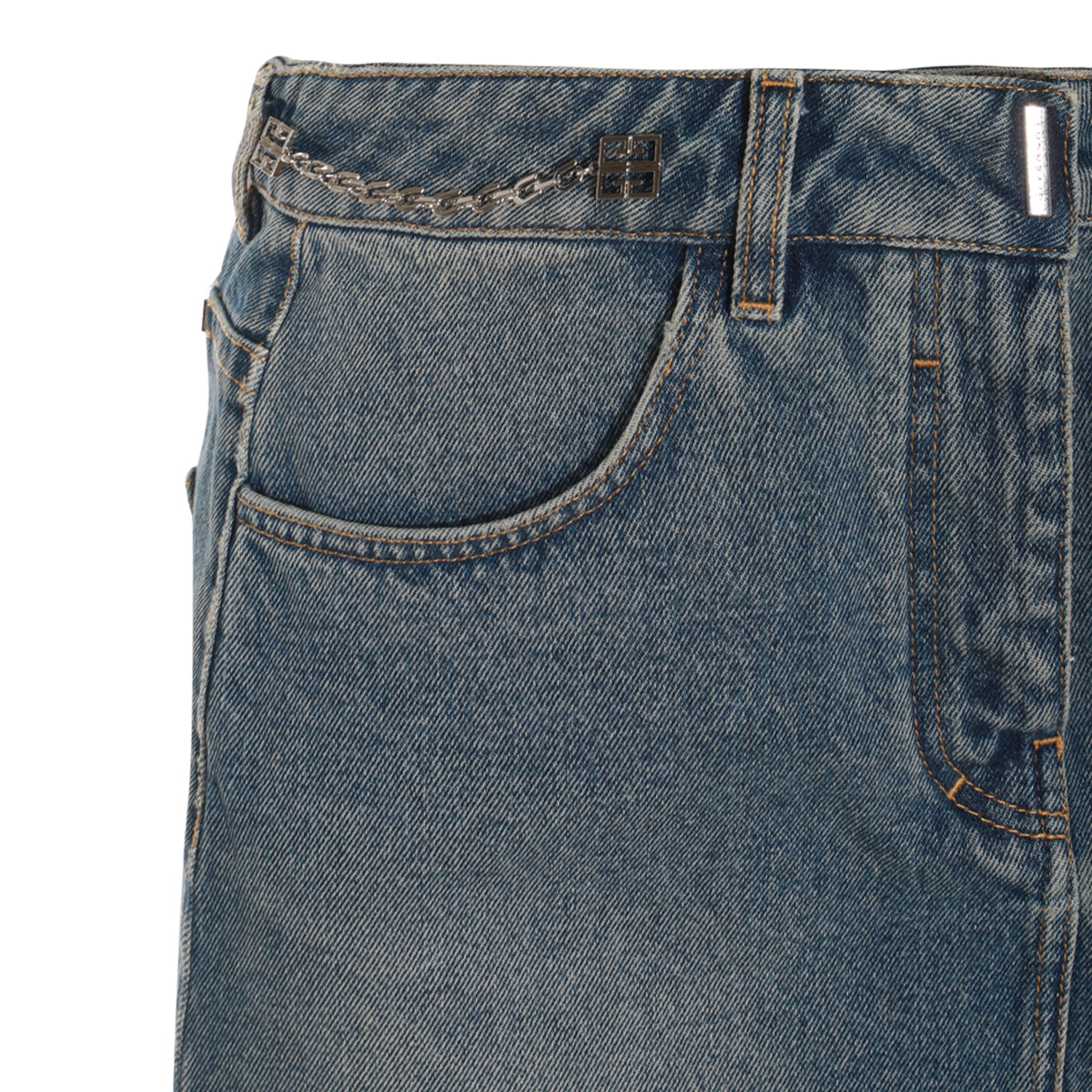 MEDIUM BLUE DENIM MINI SKIRT