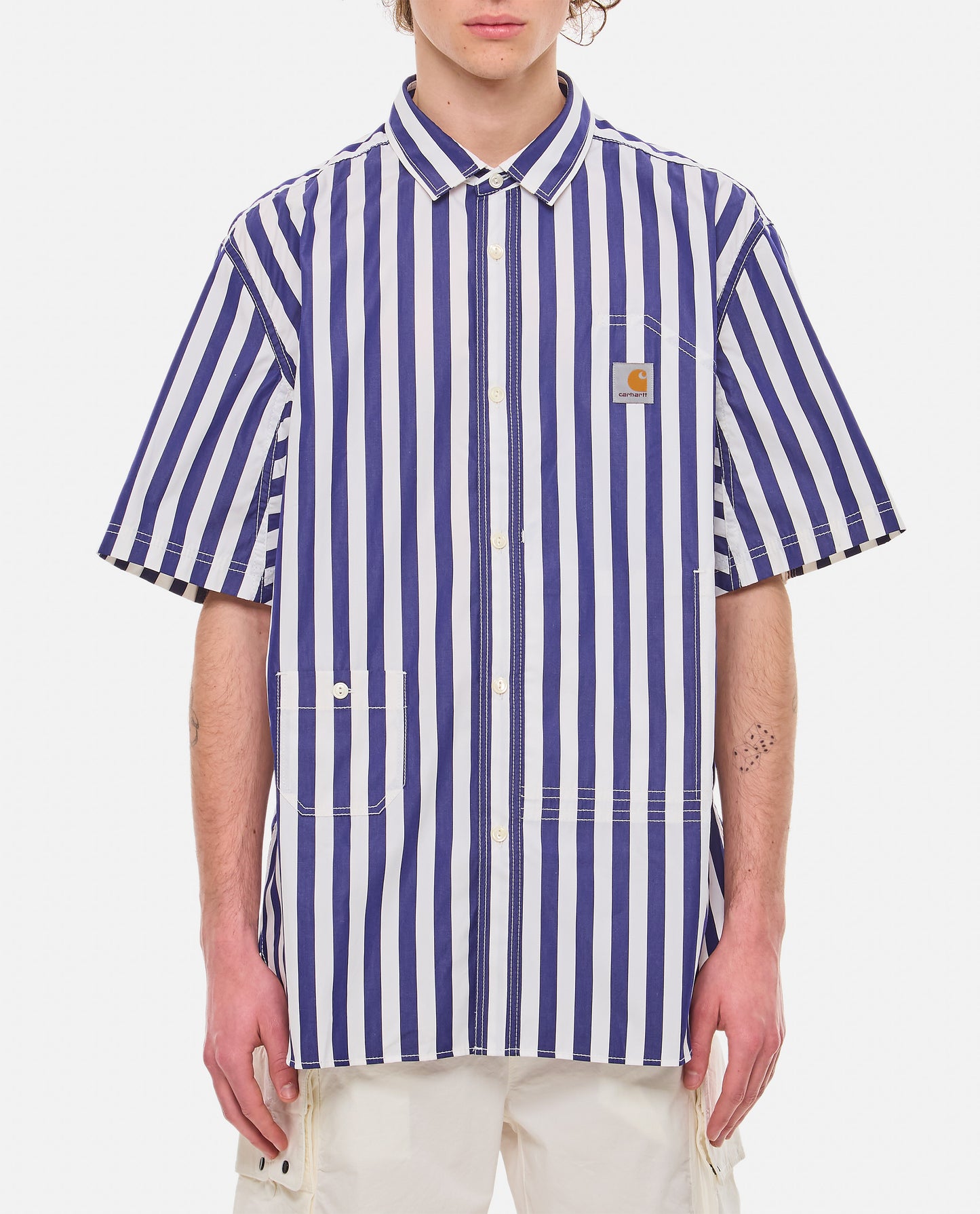 SHORT SLEEVE STRIPES SHIRT JUNYA WATANABE  CARHARTT WIP