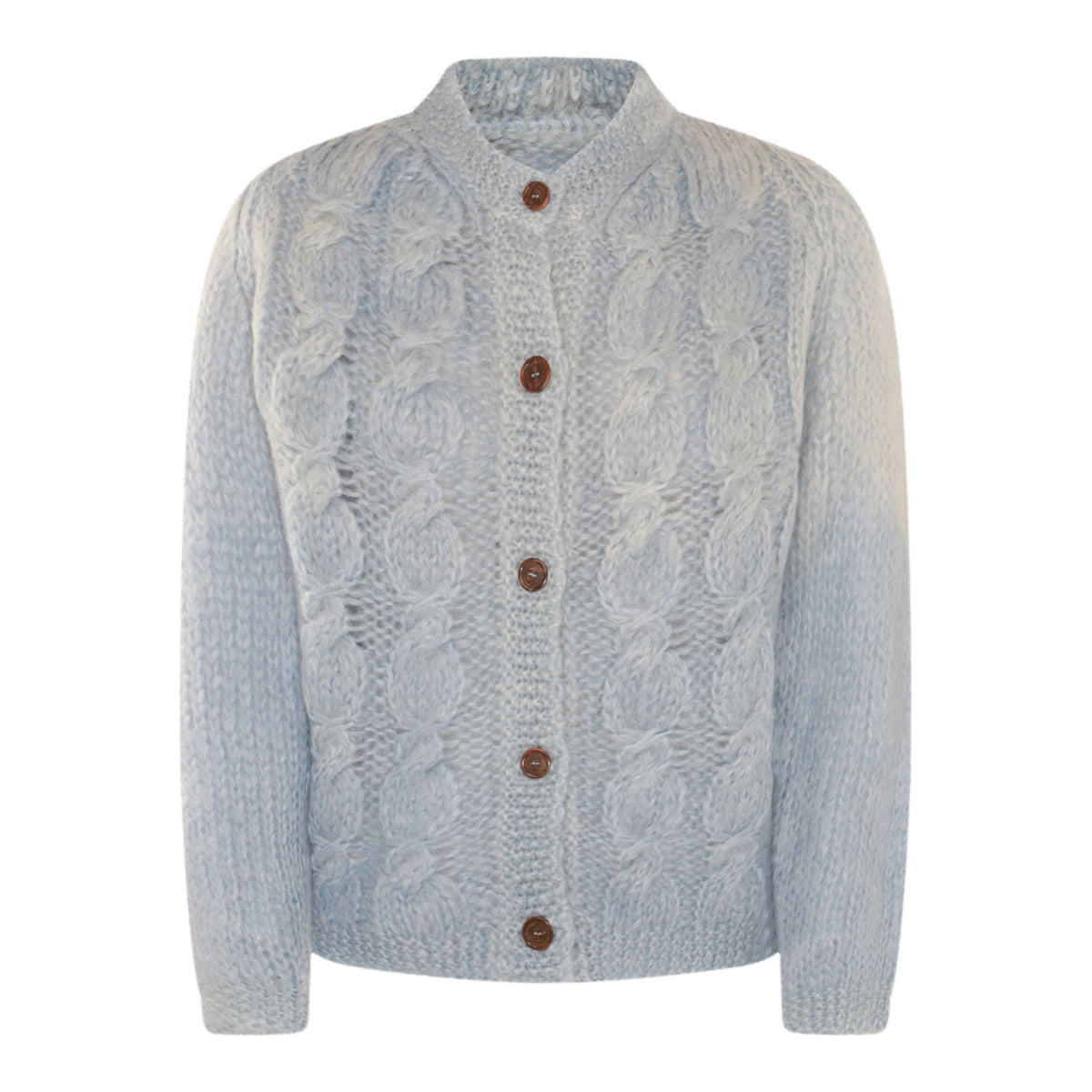 LIGHT BLUE WOOL BLEND CARDIGAN