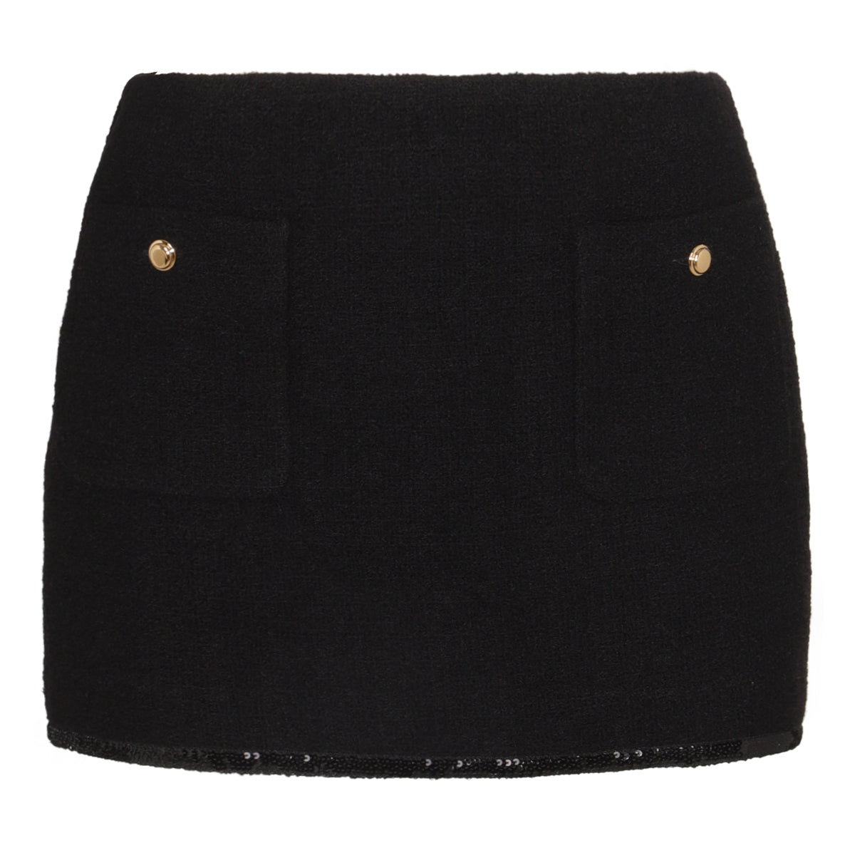 BLACK WOOL MINI SKIRT