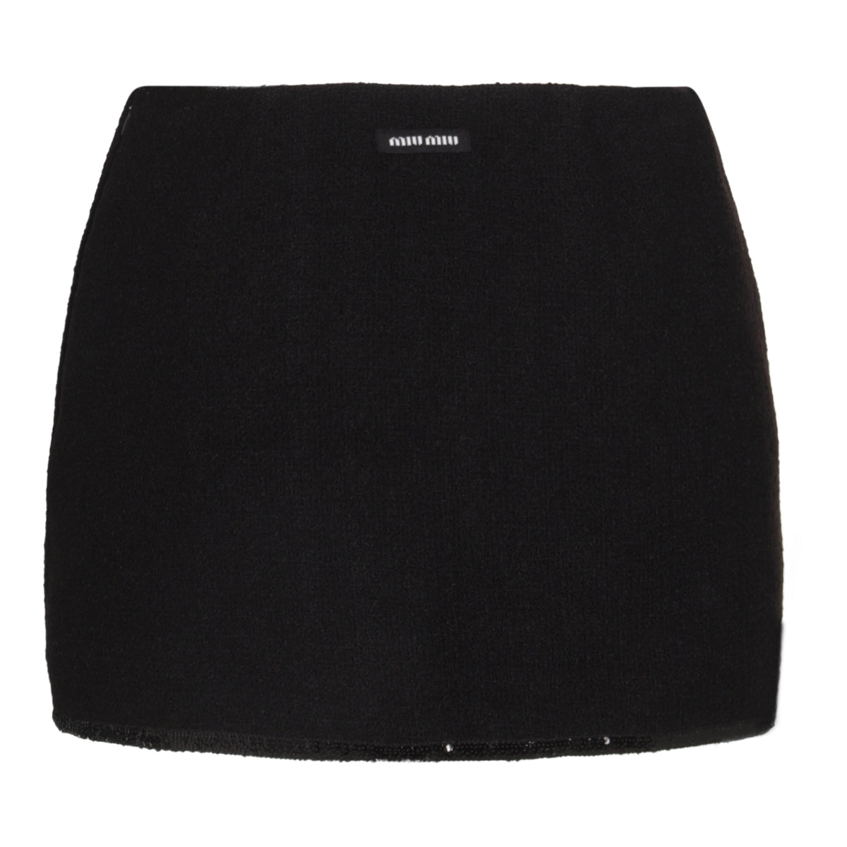 BLACK WOOL MINI SKIRT
