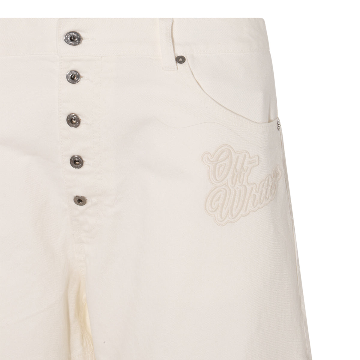 WHITE COTTON DENIM JEANS