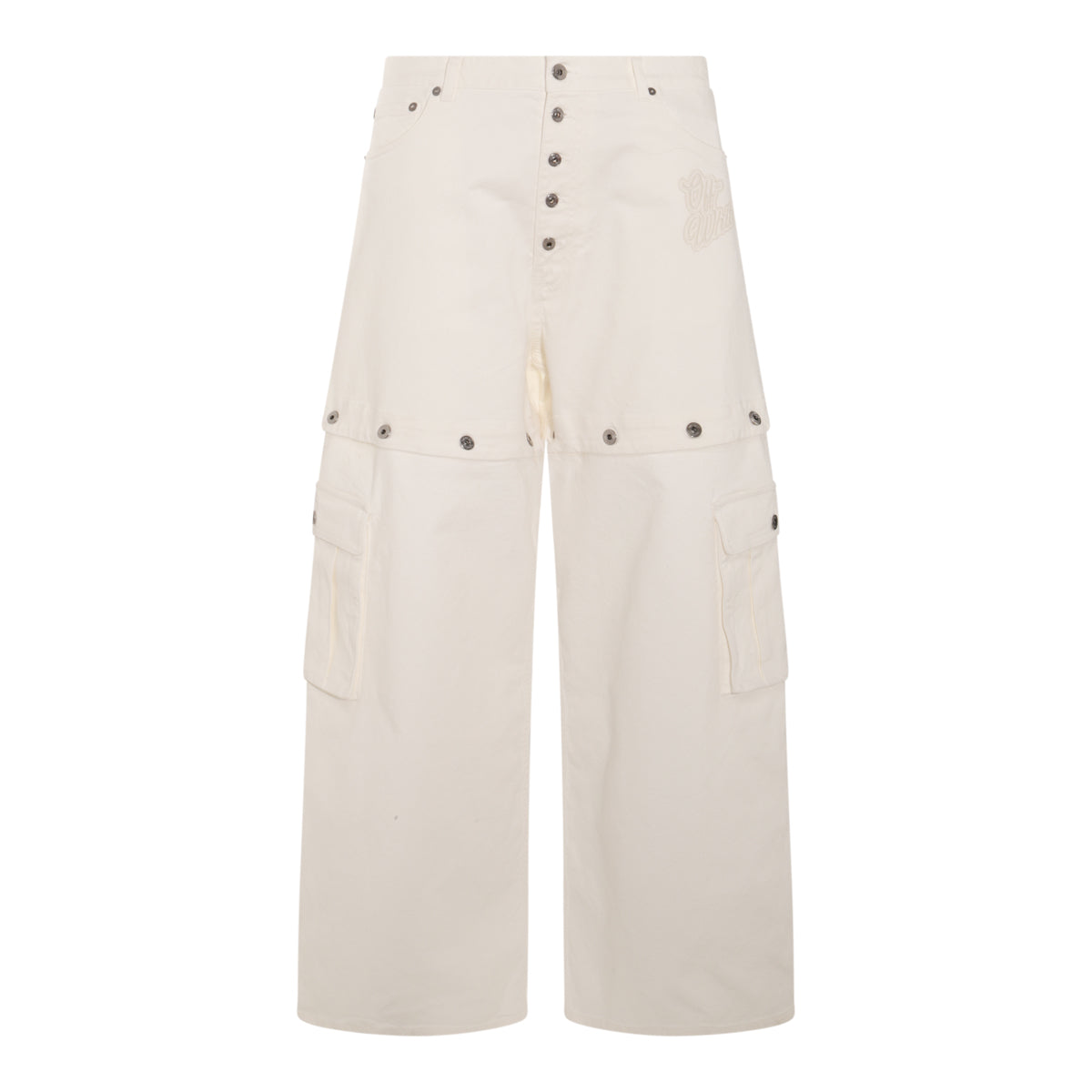 WHITE COTTON DENIM JEANS