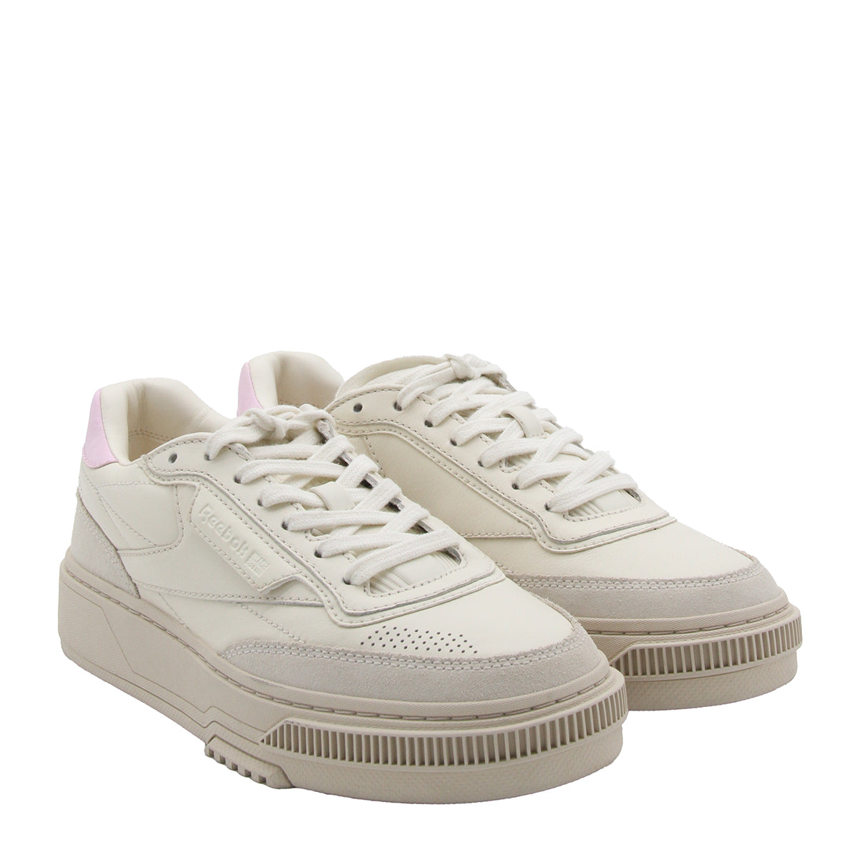 WHITE AND PINK LEATHER C LTD SNEAKERS