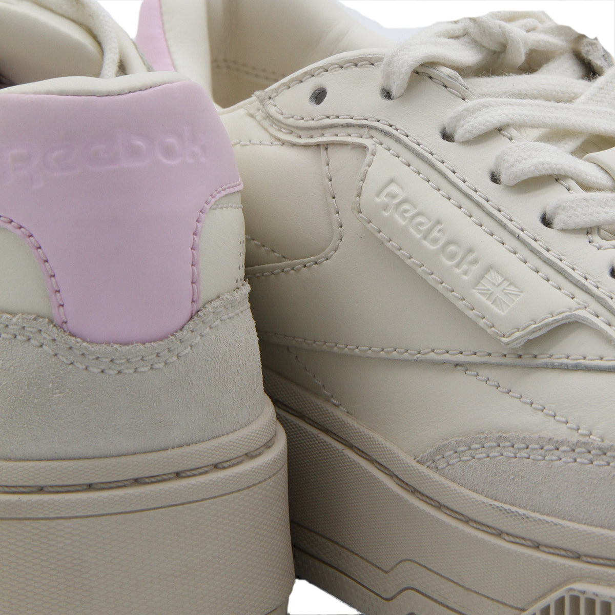 WHITE AND PINK LEATHER C LTD SNEAKERS
