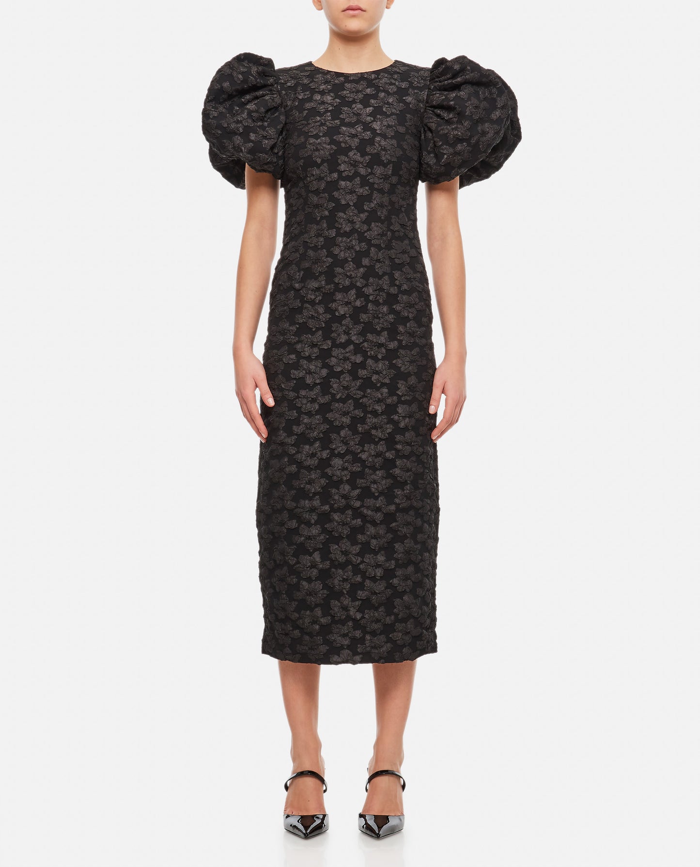 3D JACQUARD MIDI DRESS