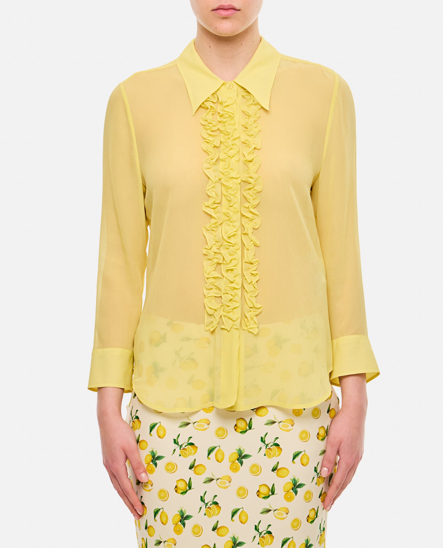 RUFFLED SLIM SHIRT