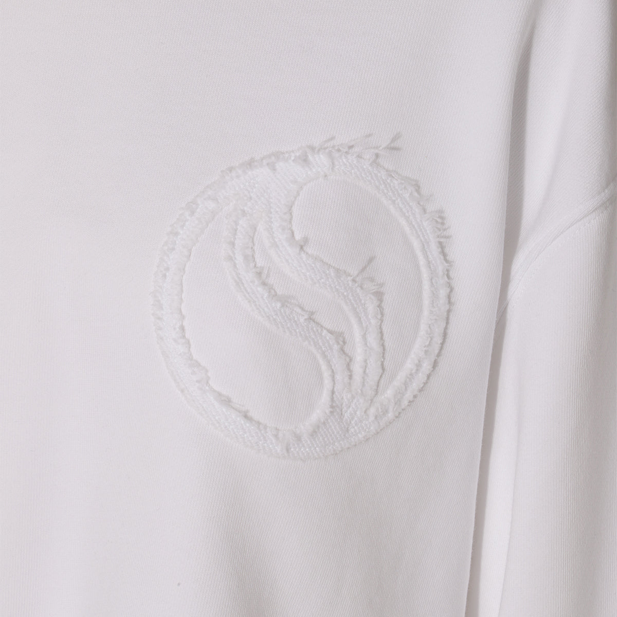 WHITE COTTON SWEATSHIRT