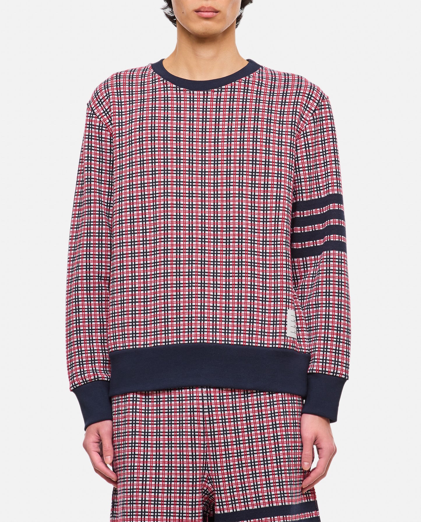 4 BAR COTTON CREWNECK SWEATSHIRT