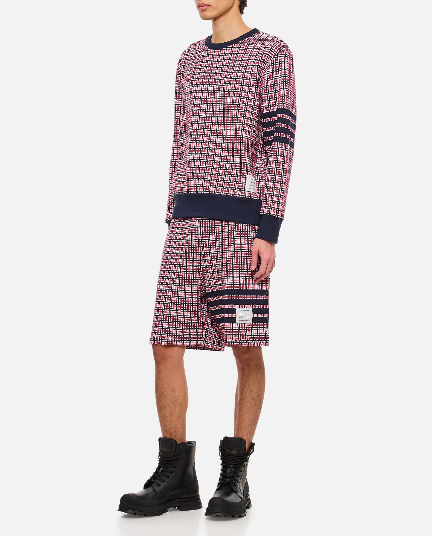 4 BAR COTTON CREWNECK SWEATSHIRT