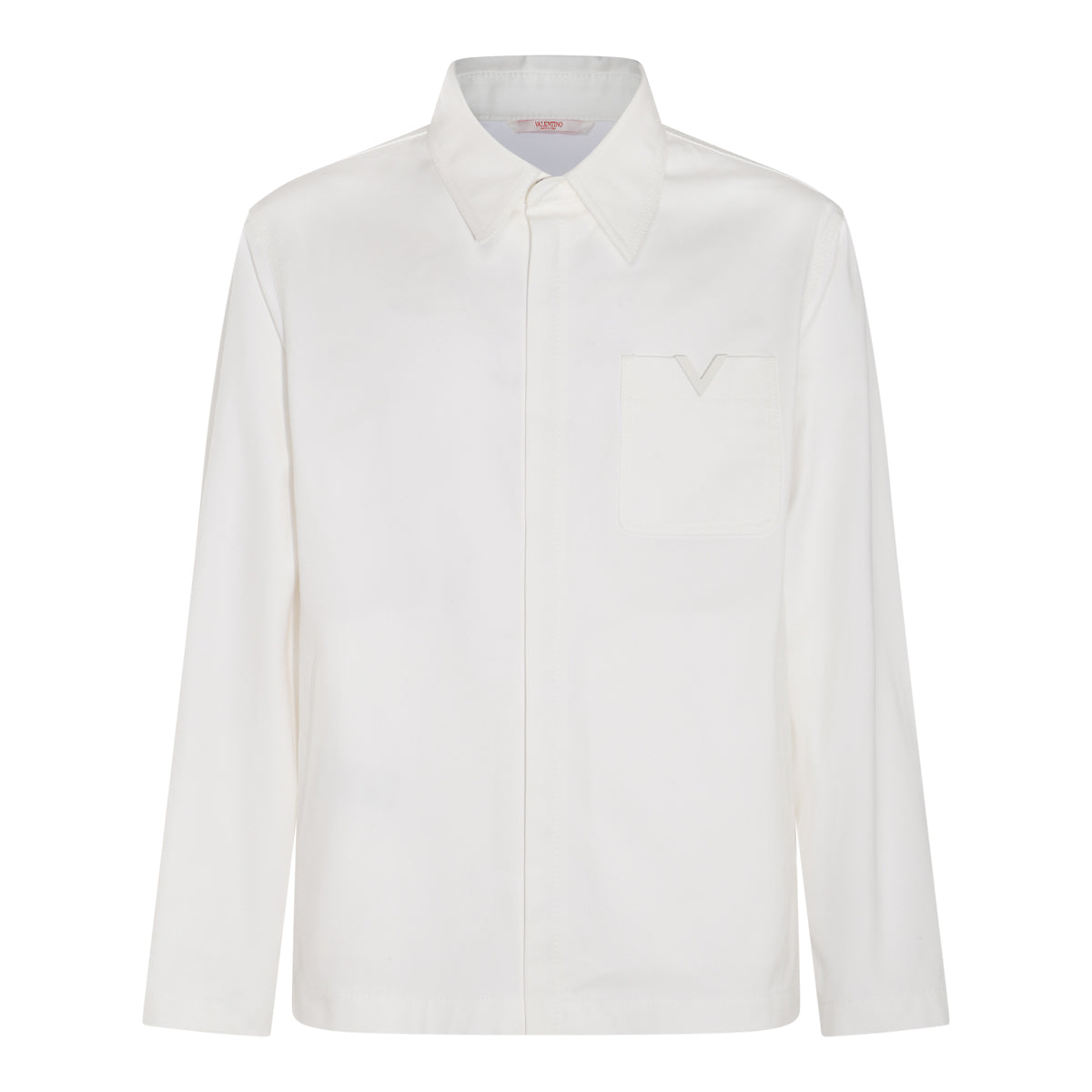 WHITE COTTON BLEND SHIRT