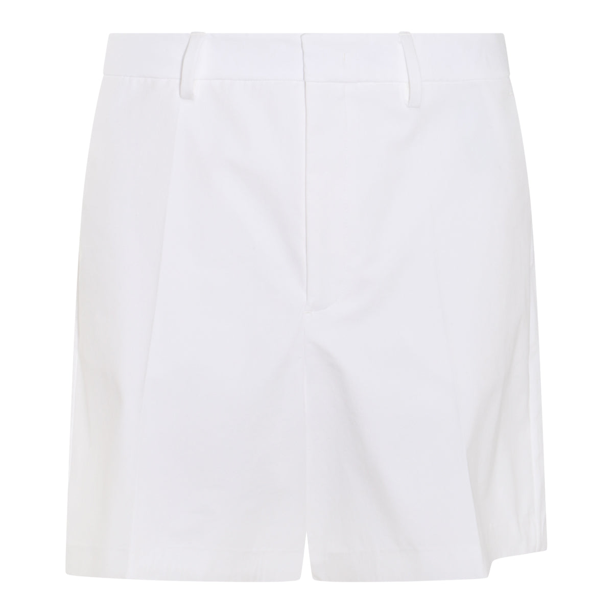 WHITE WOOL BERMUDA SHORTS