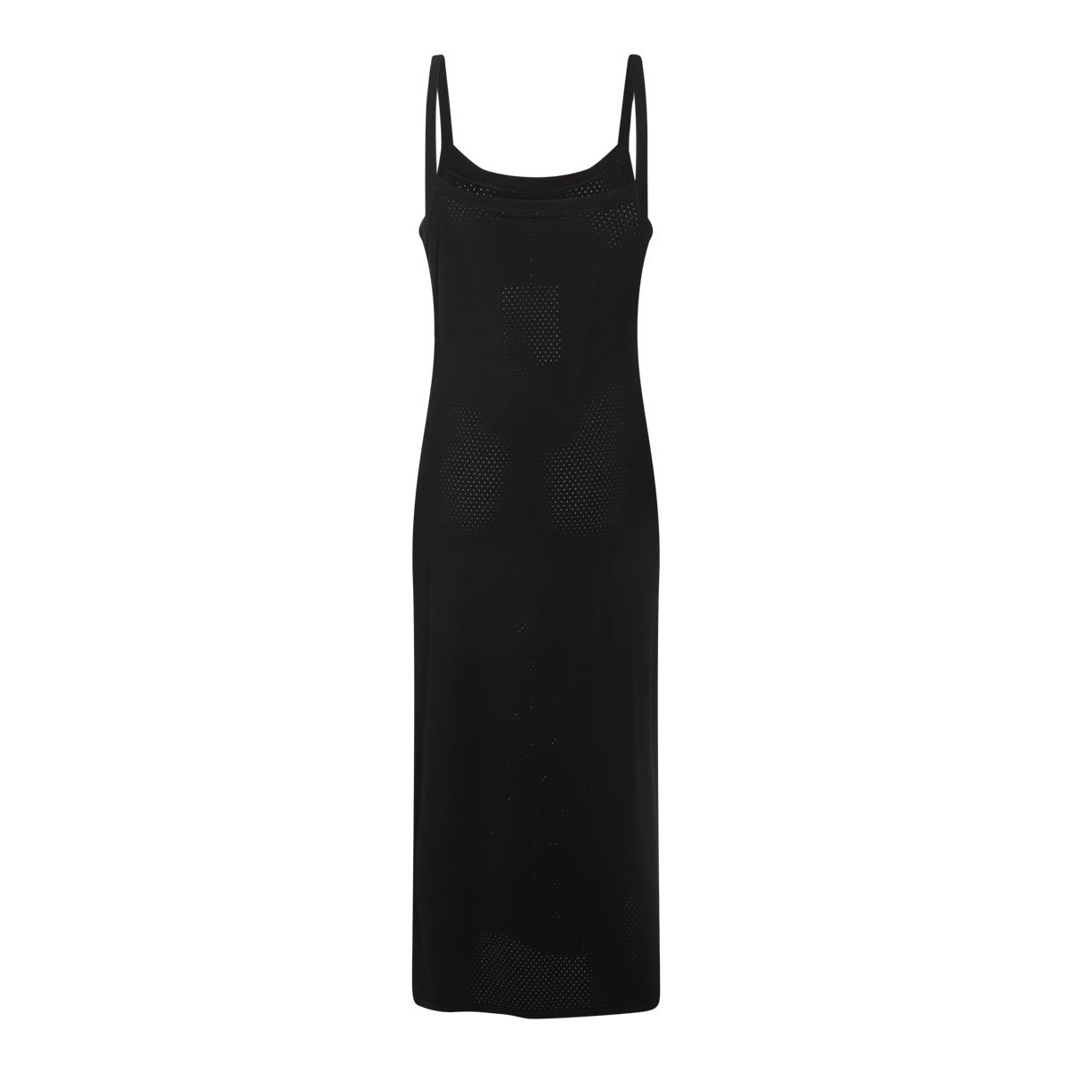BLACK VISCOSE MIDI DRESS