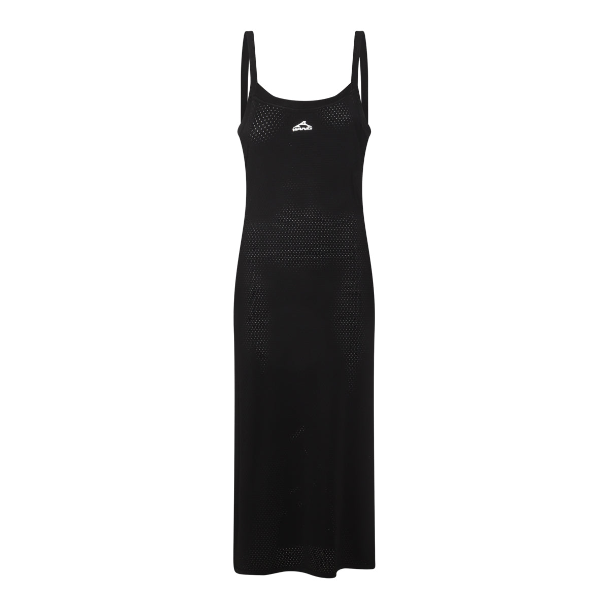 BLACK VISCOSE MIDI DRESS