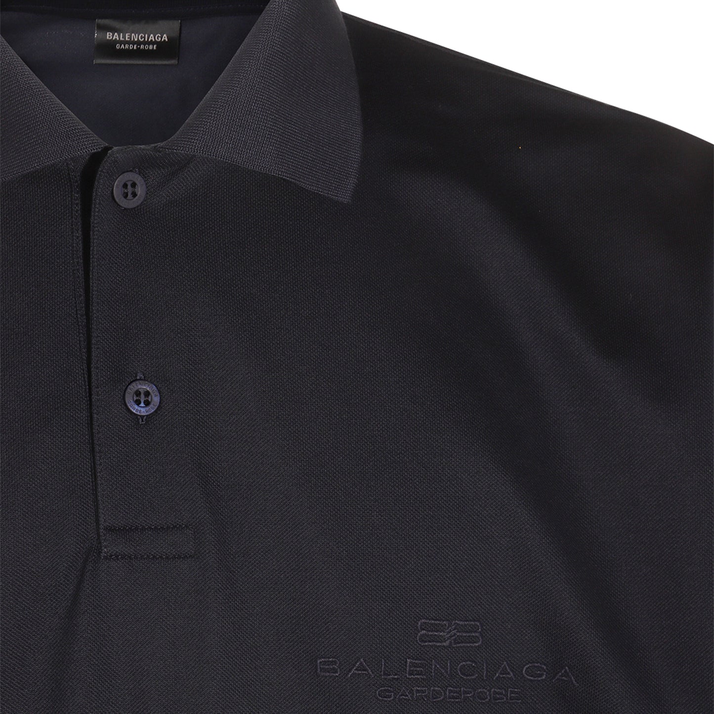 BLACK COTTON POLO SHIRT