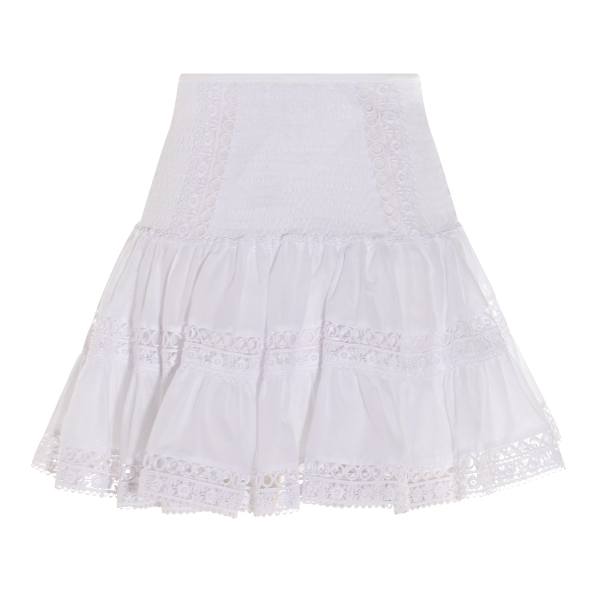 WHITE COTTON MINI SKIRT